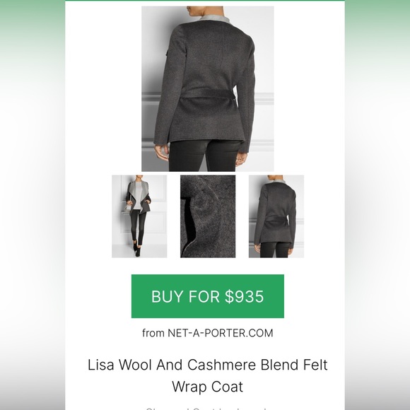 JOSEPH Lisa Wool And Cashmere Blend Felt
Wrap Coat in charcoal grey - Picture 6 of 15